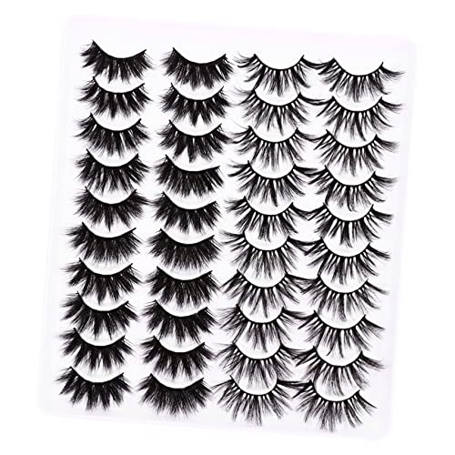DRESSOOS 3d-make-up-wimpern 20 Paar Dicke Gekreuzte Künstliche Wimpern Gemischtes Set Für Frauen Realistisches Natürliches Aussehen von DRESSOOS