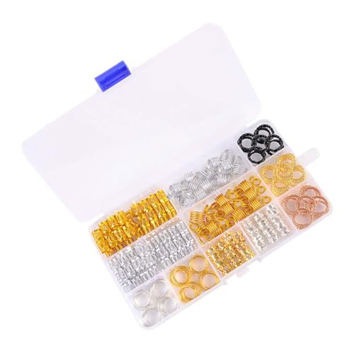 DRESSOOS 200 Stück Dreadlocks-haarmanschetten Metallrohr- Charm Lockiges Haar-accessoire Flechtschmuck-set Für Straßenfotografie Partys Tänze Dekorationen von DRESSOOS