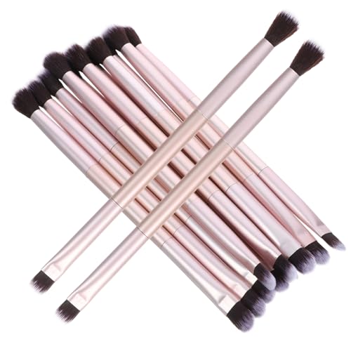 DRESSOOS 20stücke Teiliges Make-up-pinselset Mit Doppeltem Ende Professionelle Kosmetikpinsel Für Lidschatten Concealer Und Blending Geeignet Für Hauttypen Elegantes Design Roségold von DRESSOOS