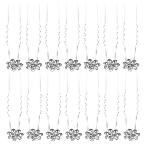DRESSOOS 20stücke Hochzeits Haarnadeln Mit Funkelnden Rosenblüten Eleganter Brautschmuck Für Hochzeiten Für Bräute Und Brautjungfern Verziert Mit Kristallen Förmige Haarnadeln von DRESSOOS