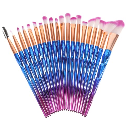 DRESSOOS 20stücke Teiliges Makeup Pinsel Set Mit Griff Vielseitig Für Foundation Lidschatten Blusher Für Und Mädchen Im Trendigen Blauen Und Farbverlauf von DRESSOOS