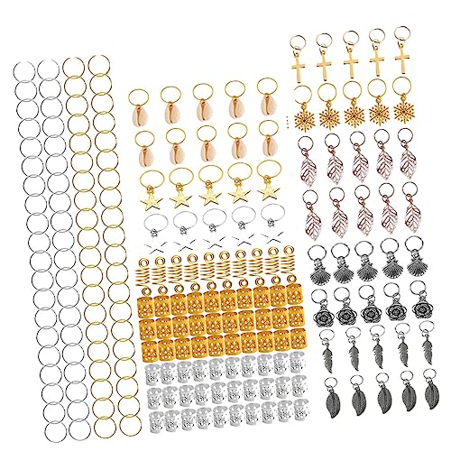 DRESSOOS 220 Stk Haarring Haarschmuck Haarnadel Schmuckset Dreadlocks Perlenmanschetten Haarspangen Haarklammer dekorativer Kopfschmuck Dreadlock-Ringe Weben Anhängerring Damen von DRESSOOS