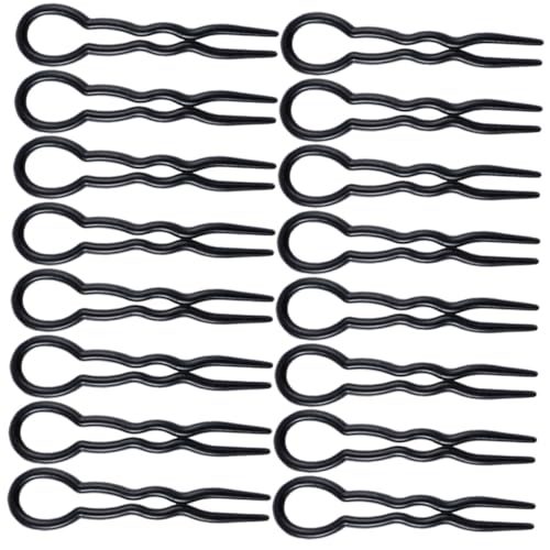 DRESSOOS 24 Teiliges Schnell Haarstyling Tool, U Förmige Haargabel, 24 Stück (Schwarz), Haargabel Für Mädchen, Haarstab Für Dutts, U Förmige Haarnadel, Haarschmuck Für Frauen, Haarschmuck von DRESSOOS