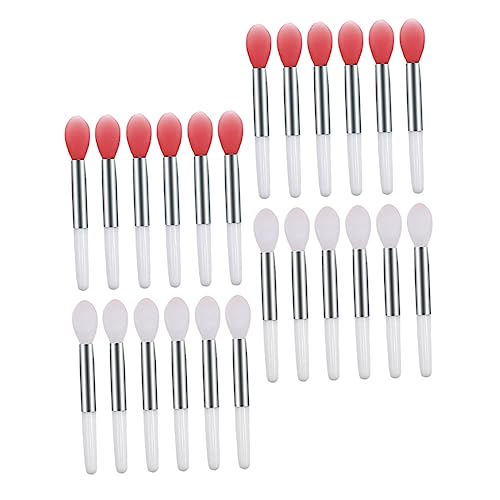 DRESSOOS 24stücke Silikon Lippenpinsel Lippenstift Applikator Frauen Make up Tools Transparent Tragbar Einwegpinsel Für Augenlider Maskenpinsel Professionell von DRESSOOS