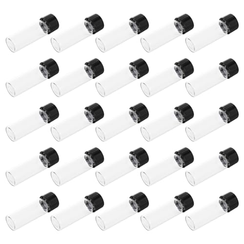 DRESSOOS 25stücke Glasprobenflaschen Mit Deckel Transparente Nachfüllbare Vials Für Ätherische Öle Und Kosmetikprodukte Praktisch Und Handlich Für Unterwegs von DRESSOOS
