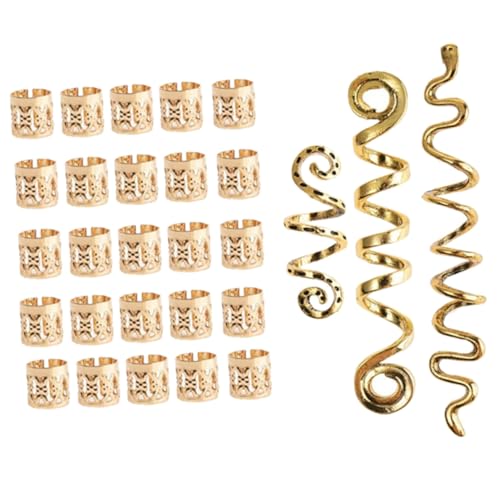 DRESSOOS Metallzubehör Zum Flechten Von Haaren 28 Stück Dreadlock-haarmanschetten Stilvoller Zopfschmuck von DRESSOOS