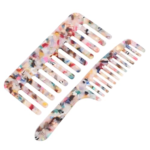DRESSOOS 2St Acetat faser kamm Haarkamm für Frauen Haarkämme Haarschneidekämme Friseurkamm Haarbürste gemüse aufbewahrung wide tooth comb Frisierkamm entwirrender Kamm Acetatfolie Colorful von DRESSOOS