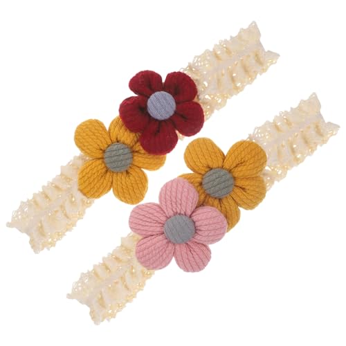 DRESSOOS 2St Baby Stirnband Blumen Haarband Baby-Stirnband Haarschmuck Tiara Stirnbänder für Kleinkinder kleinkind stirnband Mädchen Kopfbedeckung Handgemacht Kleine von DRESSOOS