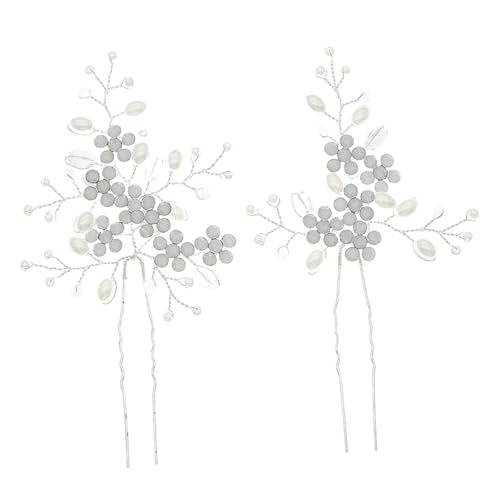 DRESSOOS 2stücke Perlen Haarnadeln Für Hochzeiten Elegante Haarschmuck Accessoires Für Bräute Und Brautjungfern Für Hochzeitsfeiern Und Besondere Anlässe von DRESSOOS