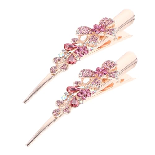 DRESSOOS 2 Stück Nicht-haar-krokodilklemmen Für Frauen Französische Haarspangen Dekorative Haare Für Mädchen Schmuck von DRESSOOS