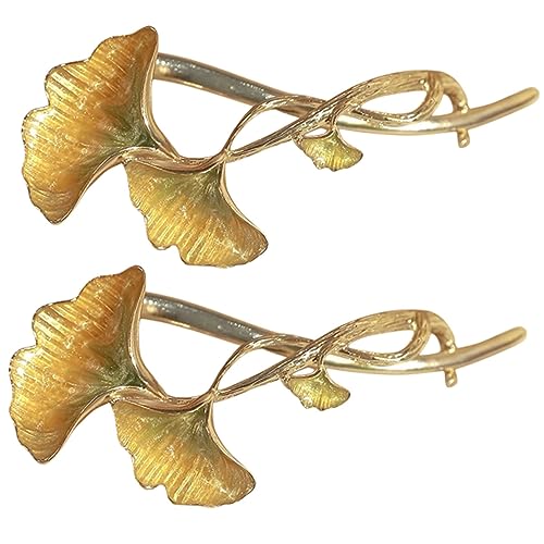 DRESSOOS 2 Stück Ginkgo Blatt Haarspange Aus Metalllegierung Elegant Und Langlebig Für Damen Haarschmuck Für Besondere Anlässe Wie Hochzeiten Und Partys Einzigartiges Design Für von DRESSOOS