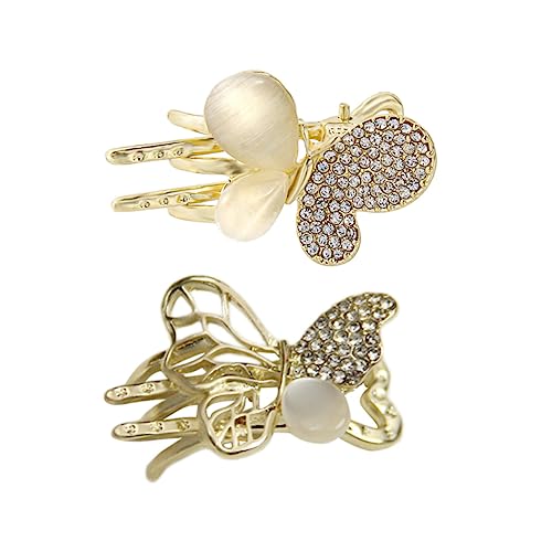 DRESSOOS 2stücke Schmetterlings-haarklammern Kleine Haarspangen Opal Strass Hohl Haar Clips Frauen Kopfschmuck Mädchen -haarspangen Zubehör Für Partys Feiern Alltag von DRESSOOS