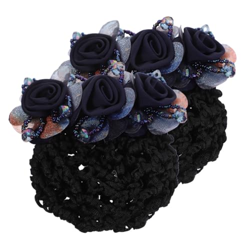 DRESSOOS 2st Haarknotennetz Haarschal Mit Schleife Blumen-haarnetz-clip Haarknotenabdeckung Für Frauen Haarspange Für Damen Brötchennetz Japanisch Und Koreanisch Kopfbedeckung Mutter Metall von DRESSOOS