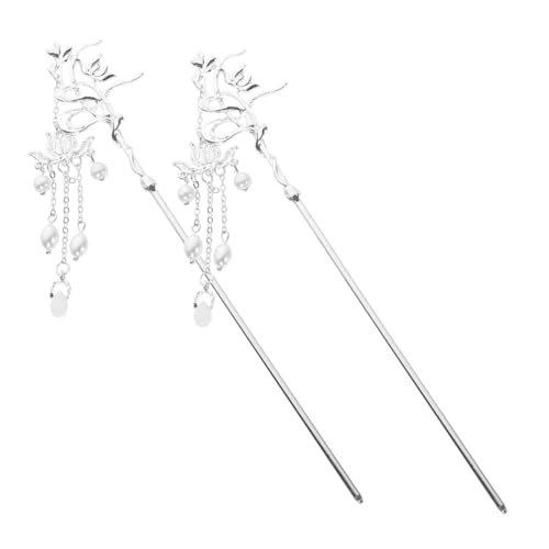 DRESSOOS 2stücke Chinesische Haarstäbe Mit Hängenden Perlenquasten Haarknotenhalter Für Frauen Langer Haarnadel Für Hochzeiten Und Partys von DRESSOOS