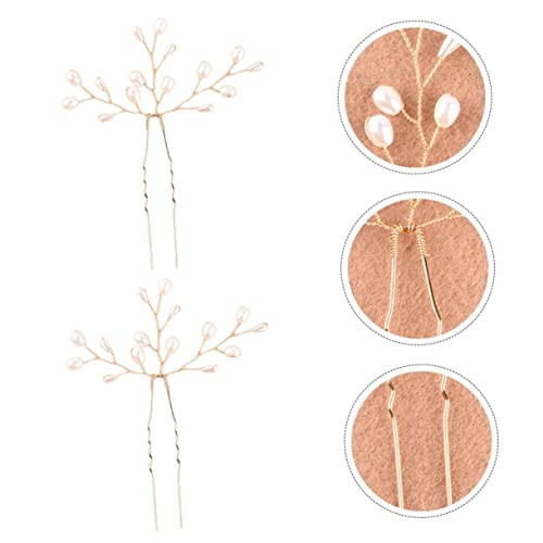 DRESSOOS 2stücke Braut Haarnadeln Mit Perlen Decor Einfach Zu Befestigen Am Haar Für Hochzeit Feiern Und Brautschmuck Perle Haarnadeln Für Haar Styling von DRESSOOS