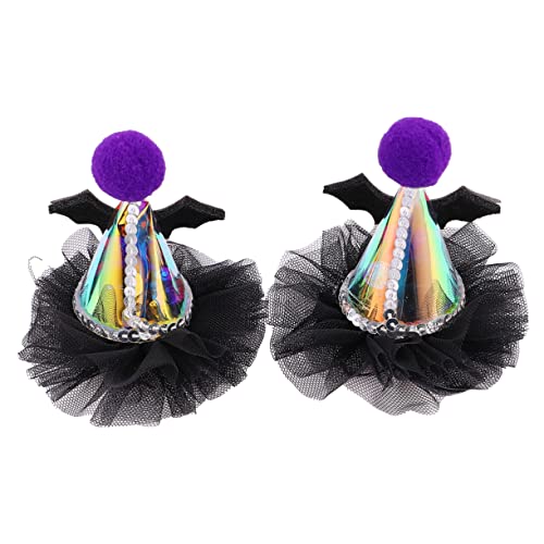 DRESSOOS 2St Haarnadel-Kopfbedeckung schickes Kleinkinderkleid Outfits für Mädchen halloween haarschmuck kinder halloween haarspangen Haarklammer Tiara Halloween-Haarspangen Blitz Hexen Hut von DRESSOOS