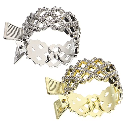 DRESSOOS 2st Haarnadel Haarspangen Haarklammern Für Haarklammern Klaue Klauenclips Für Dünnes Haar Zubehör Für Haarklammern Hair Clips for Women Strasssteine Strass Pferdeschwanz Fräulein von DRESSOOS