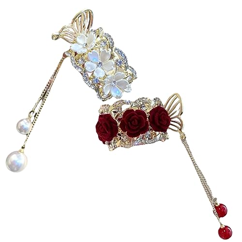 DRESSOOS 2 Stück Pferdeschwanz-manschetten Für Damen Hoher Pferdeschwanzhalter Haarspangen Für Dickes Haar Quasten-haar-accessoires von DRESSOOS