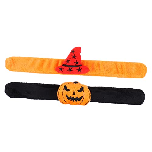 DRESSOOS 2St Papa-Kreis halloween armband halloween gastgeschenke kinder Armbänder für Kinder Fledermaus-Armbänder Halloween-Ohrfeige-Armbänder Halloween-Party-Dekor Kürbis Requisiten Knopf von DRESSOOS