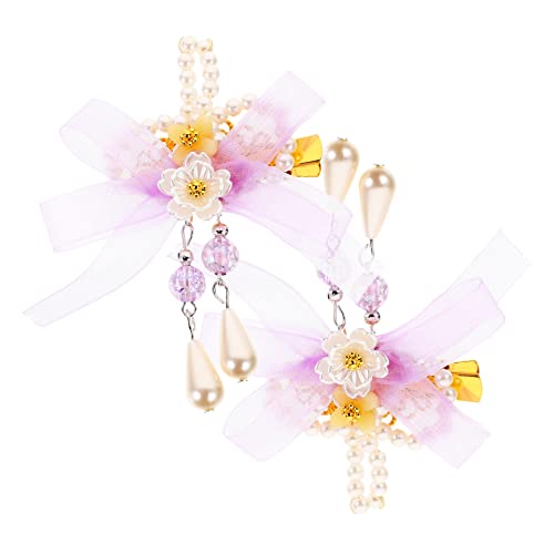 DRESSOOS 2St Quaste Haarspange Haarspangennadel Haarspangen mit Quasten haarschmuck niedliche Haaraccessoires süße Haarspangen für Frauen Blumenclip Kostüm Kopfbedeckung Schleife Kind von DRESSOOS