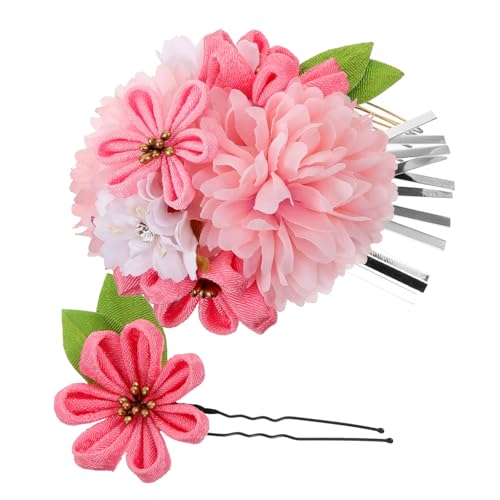 DRESSOOS 2St Yukata-Haarschmuck Blumen-Haarschmuck für Frauen Haarspangen hair toppers for women hair bows for women Bademantel Kopfbedeckung Blumendekoration zweiteiliger Anzug von DRESSOOS