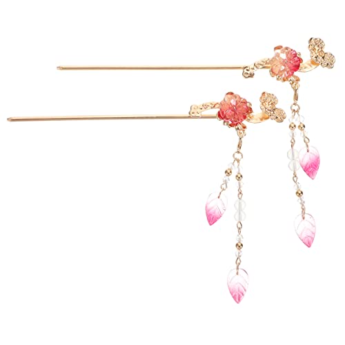 DRESSOOS 2stücke Chinesische Haarnadel Aus Legierung Vintage Haaraccessoire Für Kreative Haarstäbe Für Frisuren Rot Für Partys Und Cosplay von DRESSOOS