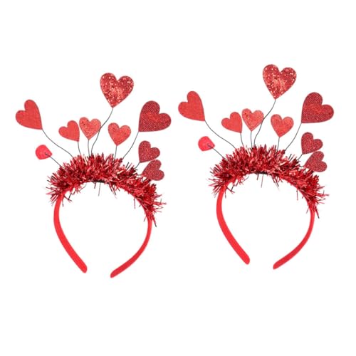 DRESSOOS 2St valentinstag stirnband faschingshaarreife faschings haarreif herzförmiges Stirnband neues jahr stirnband Make-up-Stirnband das Geschenk Party-Kopf-Reifen Kopfschmuck für Kinder von DRESSOOS