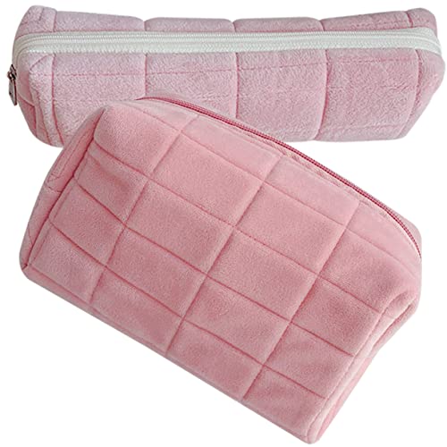 DRESSOOS 2er Set Kosmetiktaschen Aus üsch Große Kapazität Make up Beutel Tragbare Aufbewahrung Für Kosmetik Und Schreibwaren Pinke Make up Taschen Mit Reißverschluss DRESSOOS 2er Set Kosmetiktaschen Aus üsch Große Kapazität Make up Beutel Tragbare Aufbewahrung Für Kosmetik Und Schreibwaren Pinke Make up Taschen Mit Reißverschluss von DRESSOOS