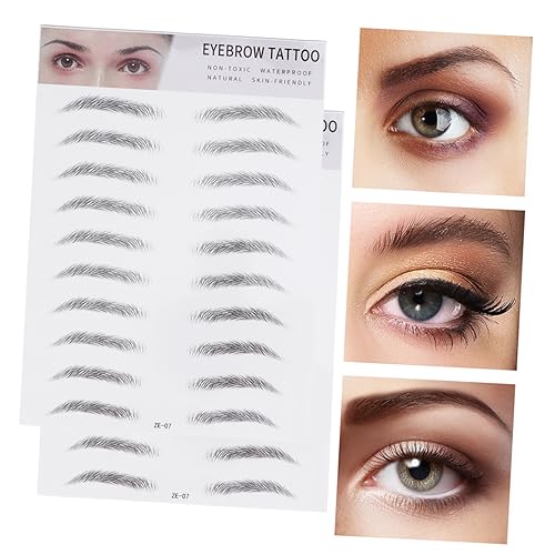 DRESSOOS 2stücke Imitations-augenbrauen Aufkleber Haarähnliche Augenbrauen Transfer-sticker Für Männer Und Frauen Einfach Anzuwenden Für Dünne Oder Lichte Schwarz von DRESSOOS