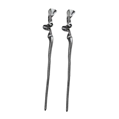 DRESSOOS Haare Für Frauen 2 Stück Vintage-haarstab Gedrehtes Design Geometrischer Haarstab Aus Metall Für Chignon-dutt von DRESSOOS
