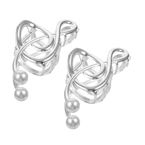 DRESSOOS 2stücke Perlen Haarklammern Mit Musiknoten-design Elegante Haarspangen Für Damen Große Haarklammern Stilvolle Haaraccessoires Für Jeden Anlass von DRESSOOS