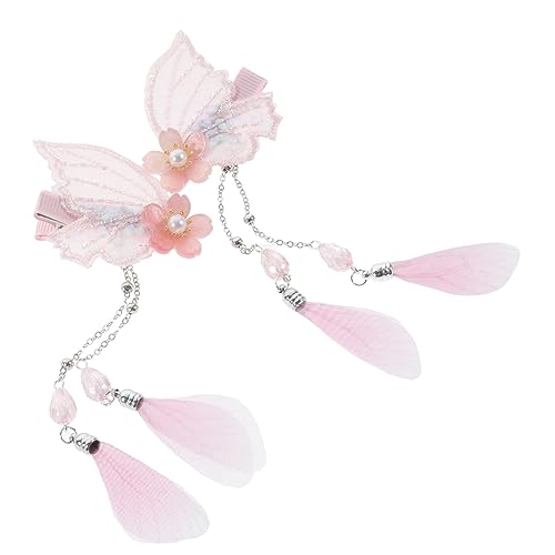 DRESSOOS 2stücke Schmetterlinge Haarspangen Mit Perlen Und Blumen Design Clip Für Damen Haarschmuck Haarzubehör Für Hochzeit Party Styling von DRESSOOS