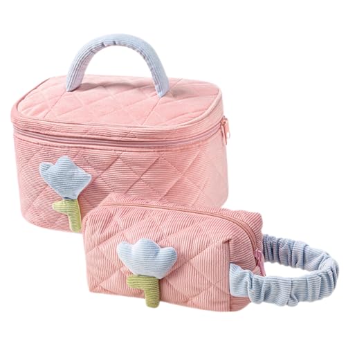 DRESSOOS 2stücke Reise-Kosmetiktasche Mit Reißverschluss Make-up-Organizer Mit Großem Fassungsvermögen Für Reisen Urlaub Geschäftsreisen Camping Bad Und Outdoor-aktivitäten Zur von DRESSOOS