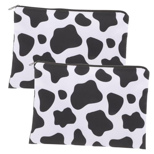 DRESSOOS 2stücke Kosmetiktaschen Mit Cow-Print Praktische Und Tragbare Make-up Aufbewahrungstaschen Für Reisen Und Vielseitig Einsetzbar Für Damen Und Unterwegs von DRESSOOS