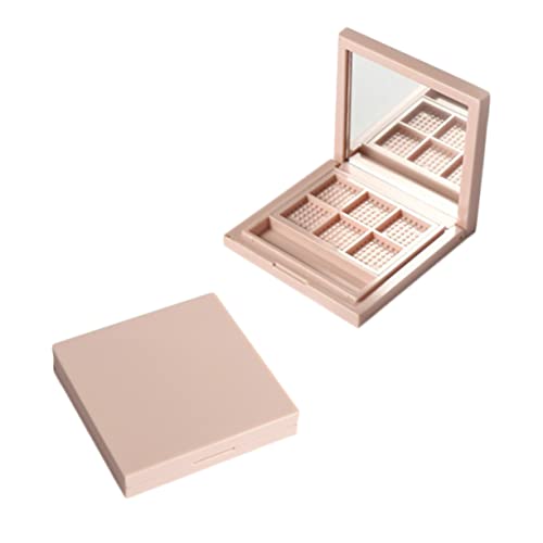 DRESSOOS 2stücke Leere Lidschattenboxen Mit Spiegel Lidschattenpaletten Für Frauen Und Mädchen Fächer Tragbare Aufbewahrung Rosa Für Make-up-anfänger Und Profis von DRESSOOS