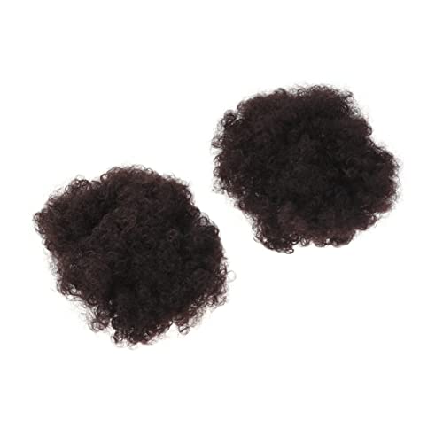 DRESSOOS 2stücke Afroamerikanischer Afro-short- -curly-wrap Pferdeschwanzverlängerung Duttverlängerung Für Frauen Mädchen Aus Kunstfaser Mit Verstellbarer Dauergewellt Waschbar von DRESSOOS
