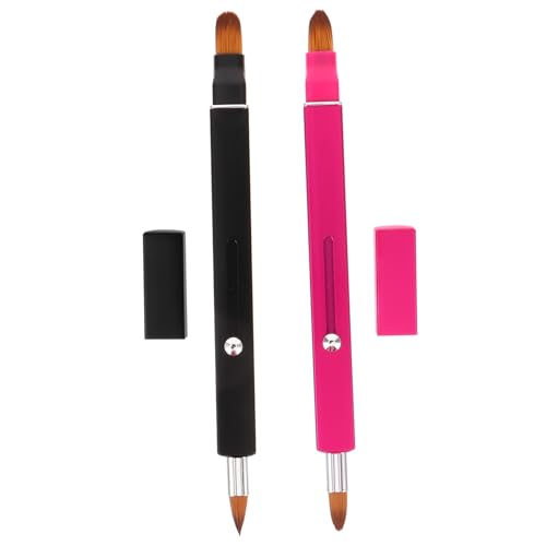 DRESSOOS 2stücke Doppelseitiger Lippenstiftpinsel Mit Einziehbarer Kappe Lippenpinsel Für Lippenstift Und Lipgloss Make-up-tool Für Frauen Tragbar Für Unterwegs von DRESSOOS