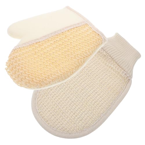 DRESSOOS 2stücke Duschhandschuh Aus Natürlichem Sisal Für Körperpeeling Mit Baumwollleinen-handfläche Reinigungs-tool Für Dusche Und Bad Für Frauen Und Männer von DRESSOOS