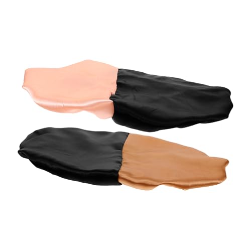 DRESSOOS 2stücke Elastische Schlafhaube Für Damen Haube Blockfarben Für Chemotherapie Haarschutz Und Komfortablen Schlaf Schneegrün von DRESSOOS