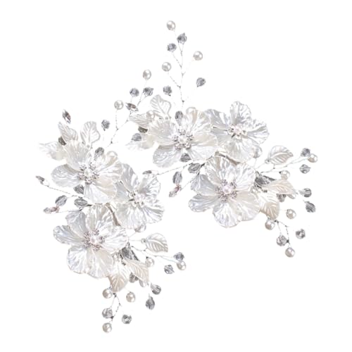 DRESSOOS 2stücke Haarkämme Mit Strass Und Blumen-design Für Damen Haarschmuck Für Hochzeit Party Und Besondere Anlässe Stilvolles Aus Haarspangen Und Kopfschmuck von DRESSOOS