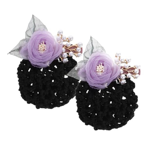 DRESSOOS 2stücke Haarknoten-netze Mit Blumenmotiv Für Damen Haaraccessoires Für Frisuren Im Alltag Und Für Pflegerinnen Und Stewardessen von DRESSOOS