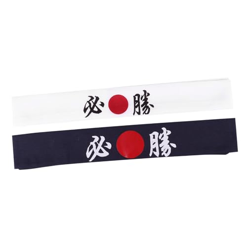 DRESSOOS 2stücke Japanische Stirnbänder Atemaktive Karate-kopfbedeckung Dekorative Chef-haarbänder Für Sport Cosplay Und Küchennutzung Weiß Und Blau Für von DRESSOOS