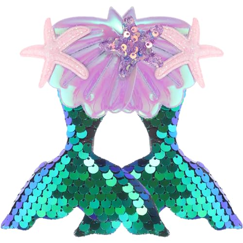 DRESSOOS 2stücke Meerjungfrau Haarspangen Pailletten Haar Clips Für Junge Mädchen Meerjungfrauen Haar Zubehör Strand Haarschmuck Für Mädchen Hochzeit Geburtstag Party von DRESSOOS