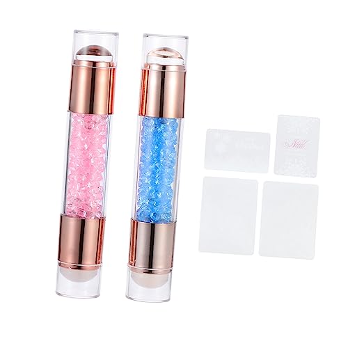 DRESSOOS 2stücke Teiliges Nagel-stempel- Doppelseitiger Gel-stempel Für Nail Art Transparentes Design Mit Strass Für Diy-maniküre Und Kreative Nagelgestaltung von DRESSOOS