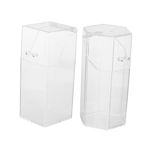 DRESSOOS 2stücke Transparente Acryl Kosmetik Pinselhalter Staubdichter Make-up Organizer Mit Klappdeckel Für Lippenstifte Augenbrauenpinsel Und Mehr Für Schminktisch Und Badezimmer von DRESSOOS