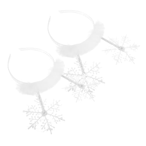 DRESSOOS 2stücke Weihnachts-stirnbänder Mit Schneeflocken-dekoration Hübsches Haaraccessoire Für Feiertagsfeiern Und Fotografie Komfortabler Haarschmuck Für Erwachsene von DRESSOOS