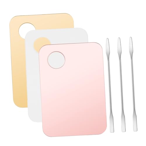 DRESSOOS 3 Sets Palettenset Foundation Blending Tray Pigmentmischwerkzeug Farbmischpaletten Foundation Plate Make Up Platte Für Foundation Lidschatten Kosmetikplatte Kosmetikmischwerkzeug von DRESSOOS