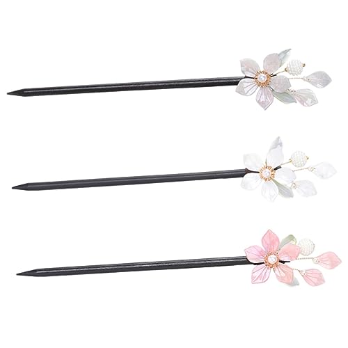 DRESSOOS Blumen-haarnadel Haarstab Für Frauen Holz Chinesisches Haarstab-set Stilvolles Haar-accessoire Für Partys Und Veranstaltungen von DRESSOOS