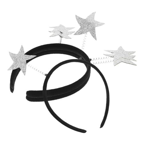 DRESSOOS 3 Stück Glitzer Stern Haarbänder Haarreifen Für Partys Funktions Haar Accessoires Silber Ideales Partyzubehör Für ädchen Und Frauen von DRESSOOS