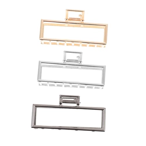 DRESSOOS 3 Stück Große Metall Haarklammern Teiliges in Gold Silber Schwarz Kreative Haarspangen für Damen und Mädchen Rutschfeste Haarklammern für Parties Hochzeiten und Alltagsschmuck von DRESSOOS
